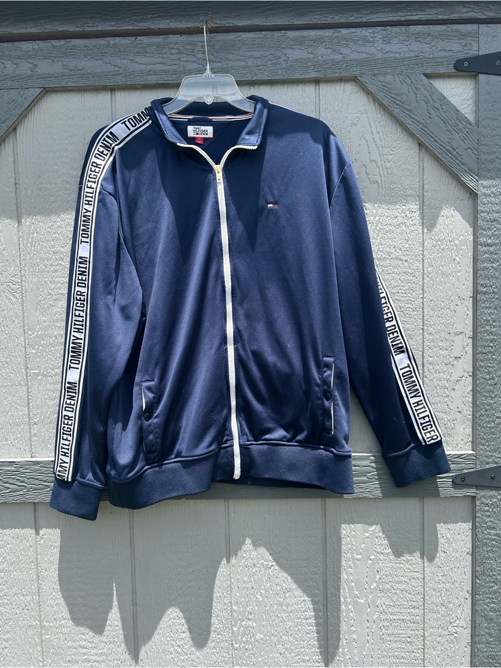 Tommy Hilfiger Denim Track Jacket Full Zip Logo Tape | Men’s 2XL